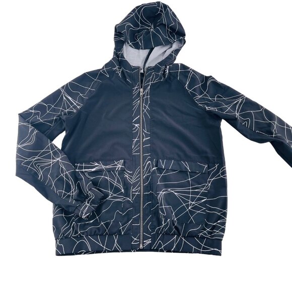 Fabletics Women's Black & White Windbreaker Jacket S Polyester - Picture 1 of 5